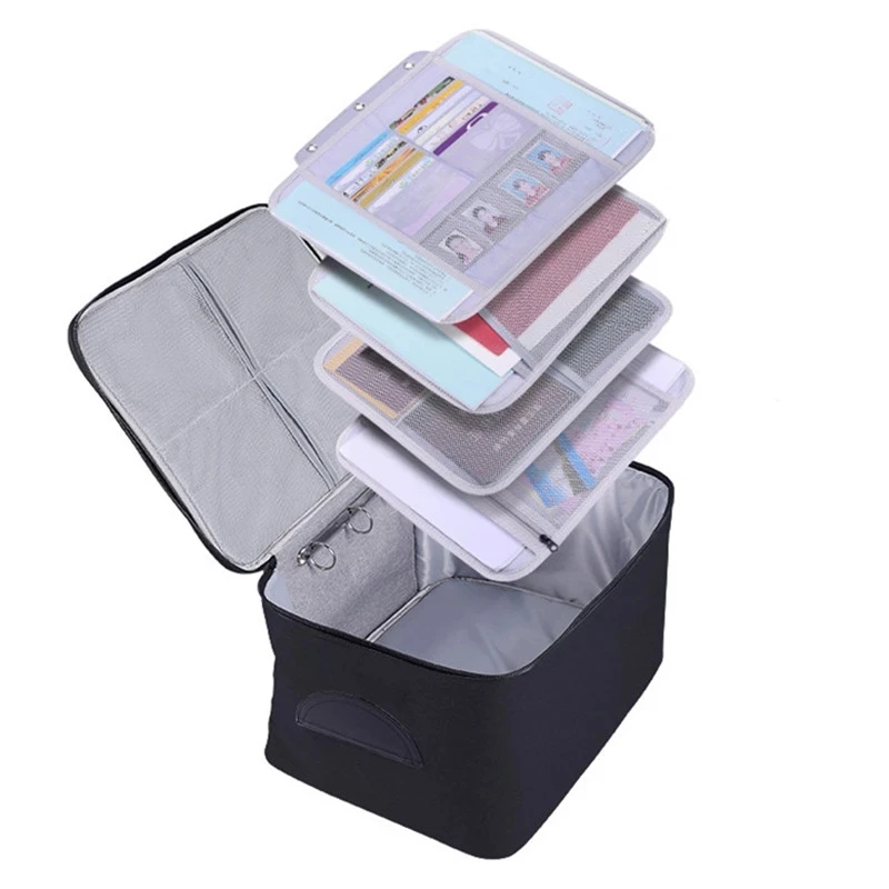 Document Storage Bag Organizer Portable Boxes Bins Baskets Drawer Container Home Storage Organization Accessories Supplies Items