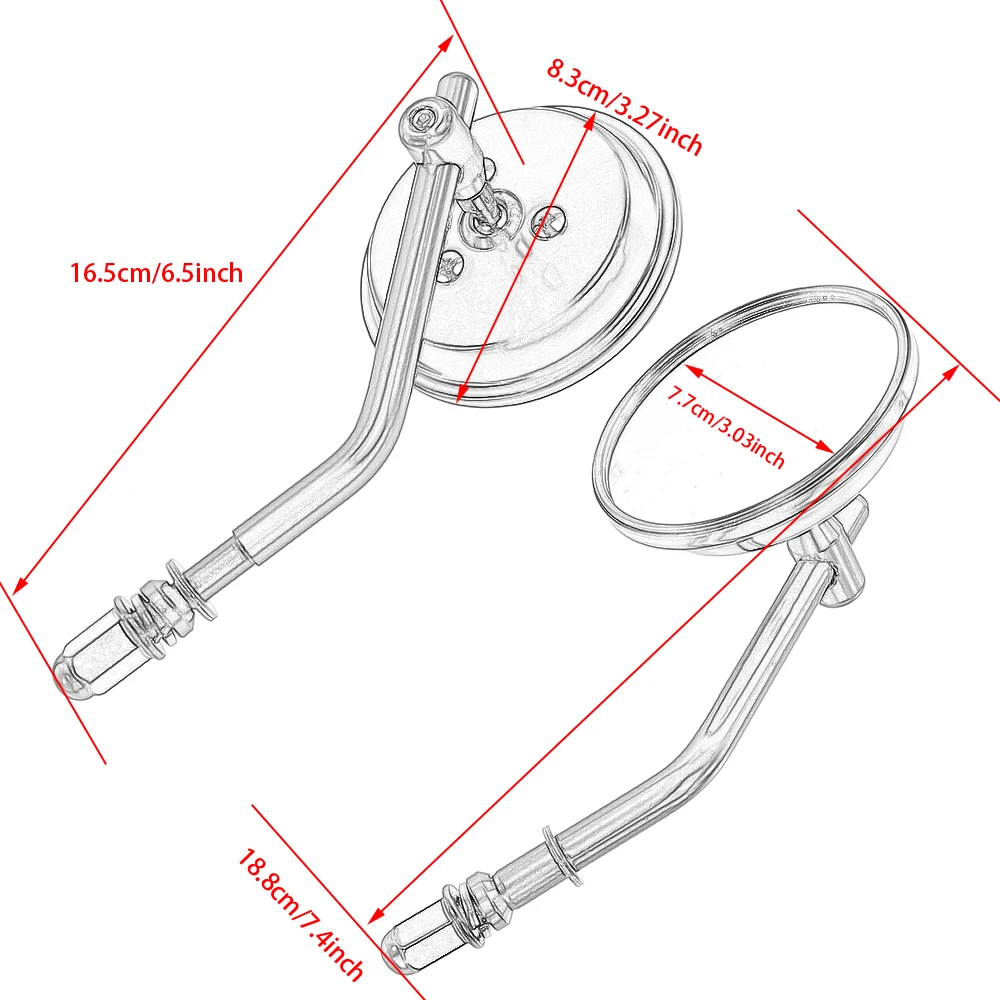 Round Motorcycle Rearview Handlebar Side Mirrors For Harley Softail Dyna Bobber Chopper Sportster XL1200 XL883 Tour Glide FLT