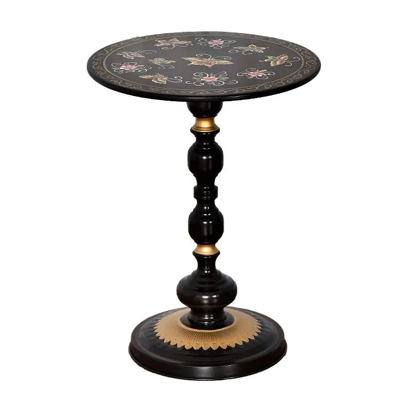 طاولة قهوة كلاسيكية مطلية على الطراز الأمريكي، أريكة مستديرة معدنية كبيرة، طاولة جانبية لغرفة النوم، طاولة بجانب السرير، طاولة قهوة كاجوال