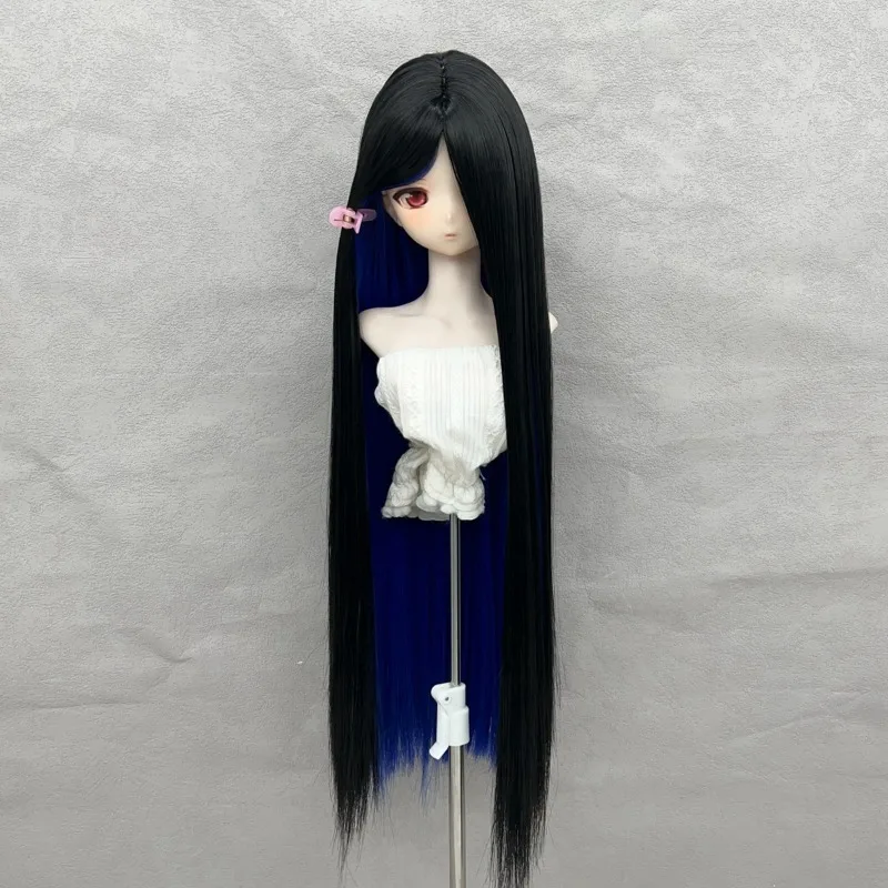 BJD Doll Wig COS Hair Long Bangs Straight Hair Double-tone Color DIY Anime Doll Wig Stylish Wig Cover Accessories Dress Up Toy