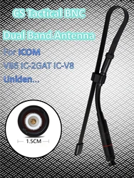 Foldable CS Tactical Handheld/Portable Antenna BNC Dual Band VHF UHF Two Way Radio Aerial for Icom V86 IC-2GAT IC-V8 Uniden