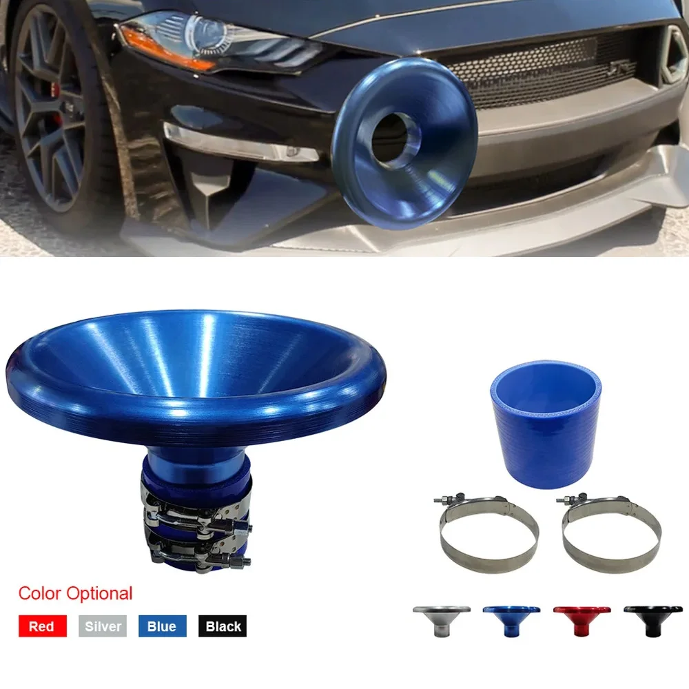 범용 3.5 인치 흡기 입구 속도 스택 자동차 짧은 냉기 압축기 터보 혼 키트, 실리콘 호스 및 클램프 자동차 부품