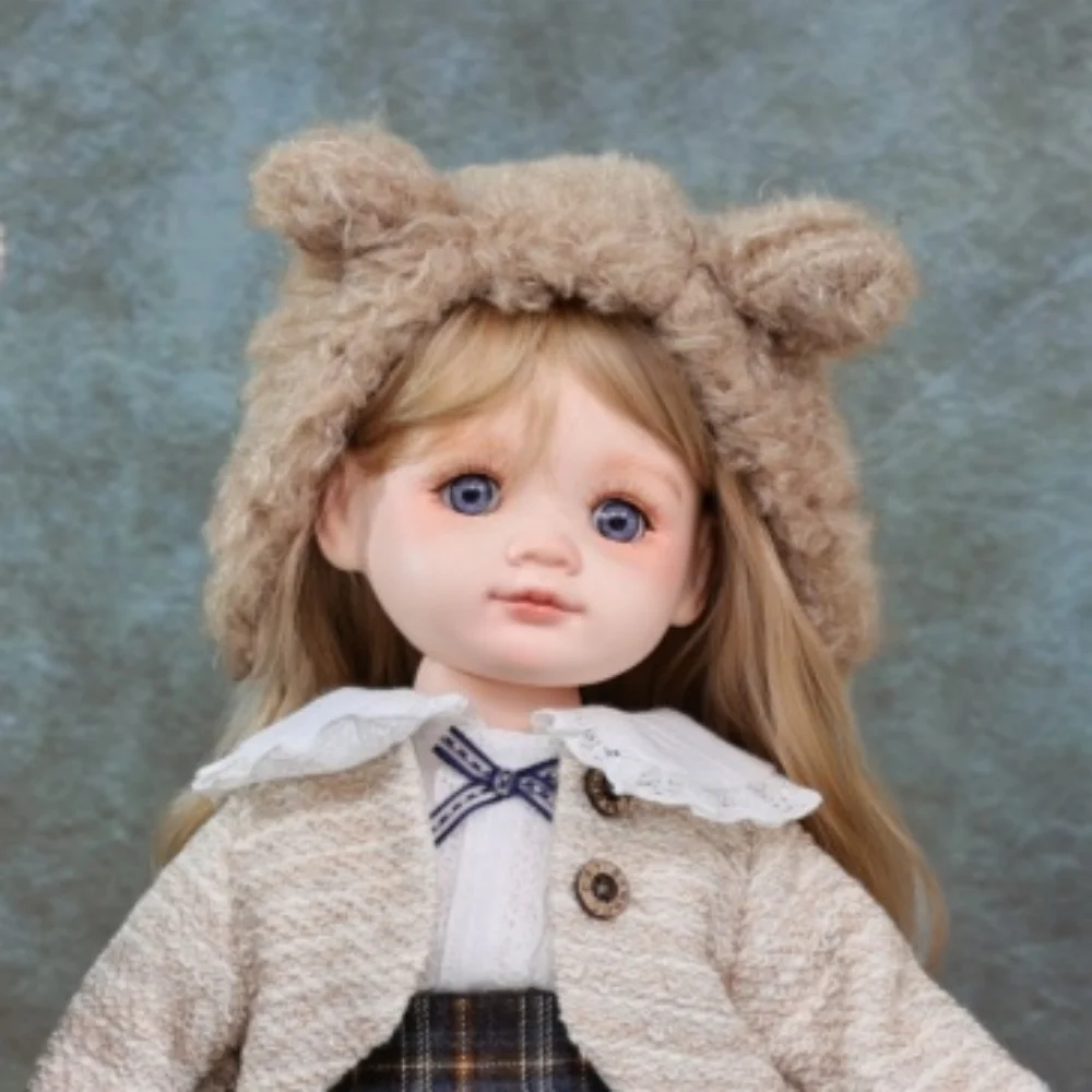 

Cloveray 16 inch Realistic Porcelain Doll Cute Rural Style Sitting Posture Ceramic Cloth Doll High-quality Handmade Original Art