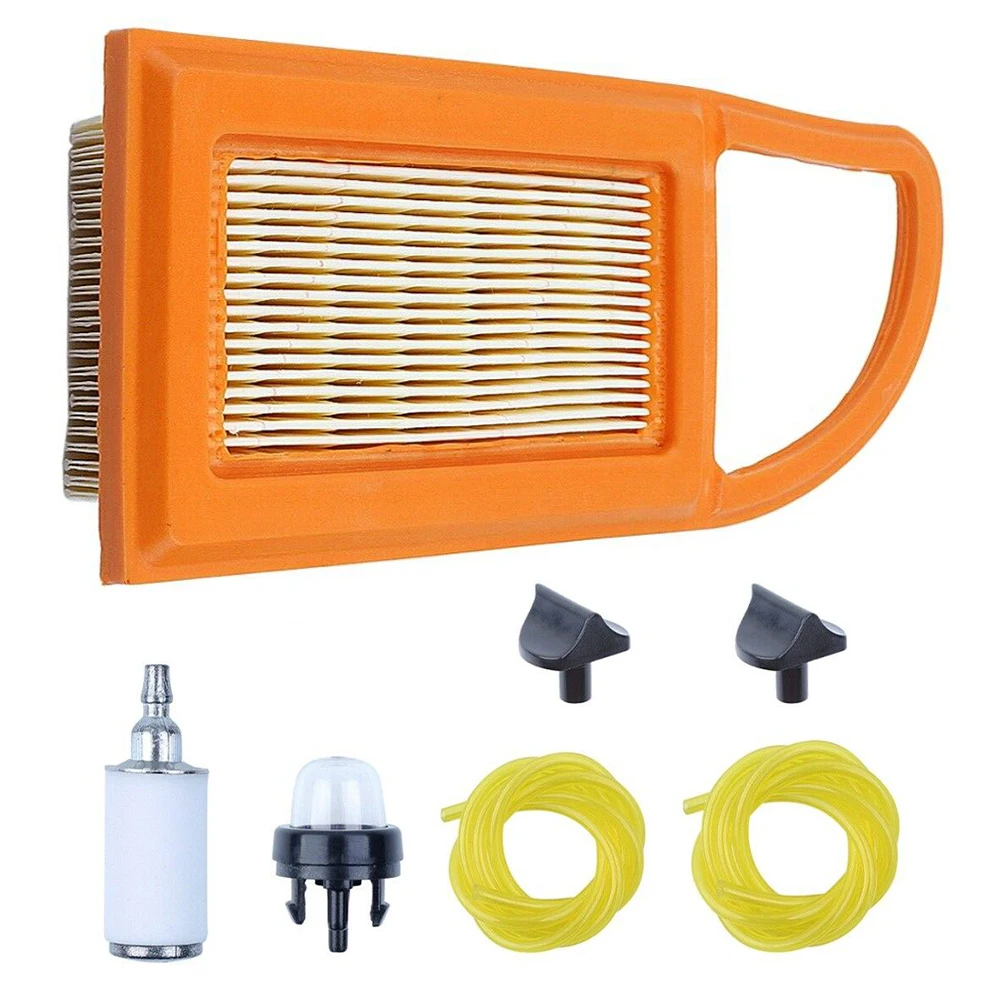 Air Filter and Fuel Filter Kit for BR600 BR550 BR500 Blower For Carburetor with 2 Fuel Lines 1 Bulb and 2 Choke Knobs