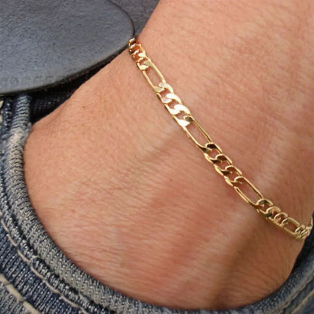 Simple Womens Approx Chain Figaro Alloy Foot Link Bracelet Ankle Anklet Jewelry