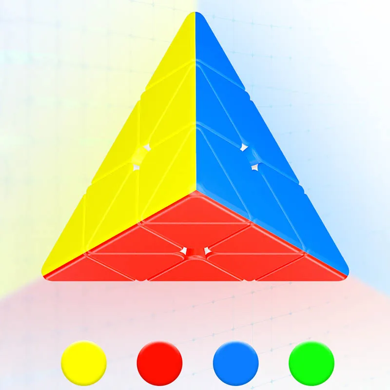 Cubo mágico piramidal S2 de tres/cuarto orden para principiantes, diversión creativa, rotación suave, juguetes de cubo mágico en forma de orden alta