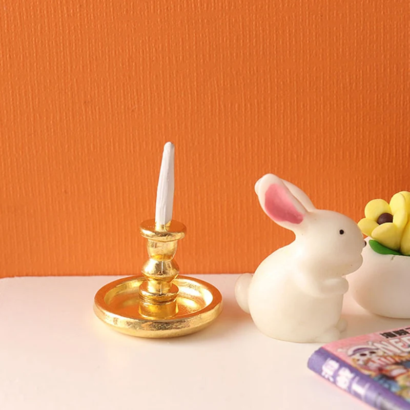 1:12 ドールハウスミニチュアキャンドルホルダー燭台モデル家の装飾子供ごっこ遊びおもちゃドールハウスアクセサリー
