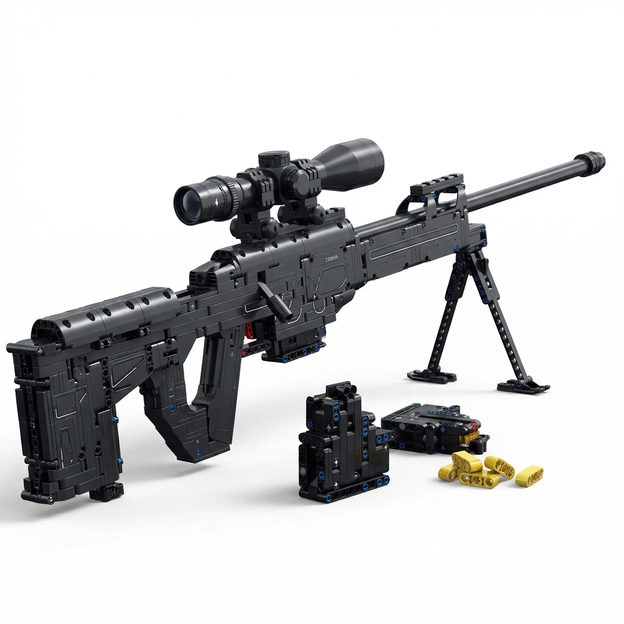 

1:1 AWM Gun Building Blocks Gun with Shooting Function 1373PCS Military Model Construction Kit Toy for Kids Adults
