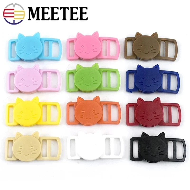 25/50/100Pcs Mixed Color Release Buckles Cat-Head Plastic Safty Breakaway for Cat Collar Paracord Webbing Apparel Accessories