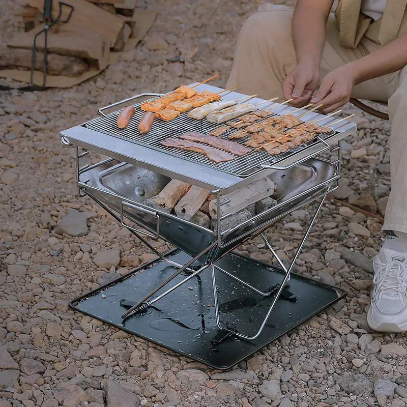 for-large-foldable-stainless-steel-campfire-grill-portable-bbq-fire-pit-charcoal-stove-for-outdoor-cooking