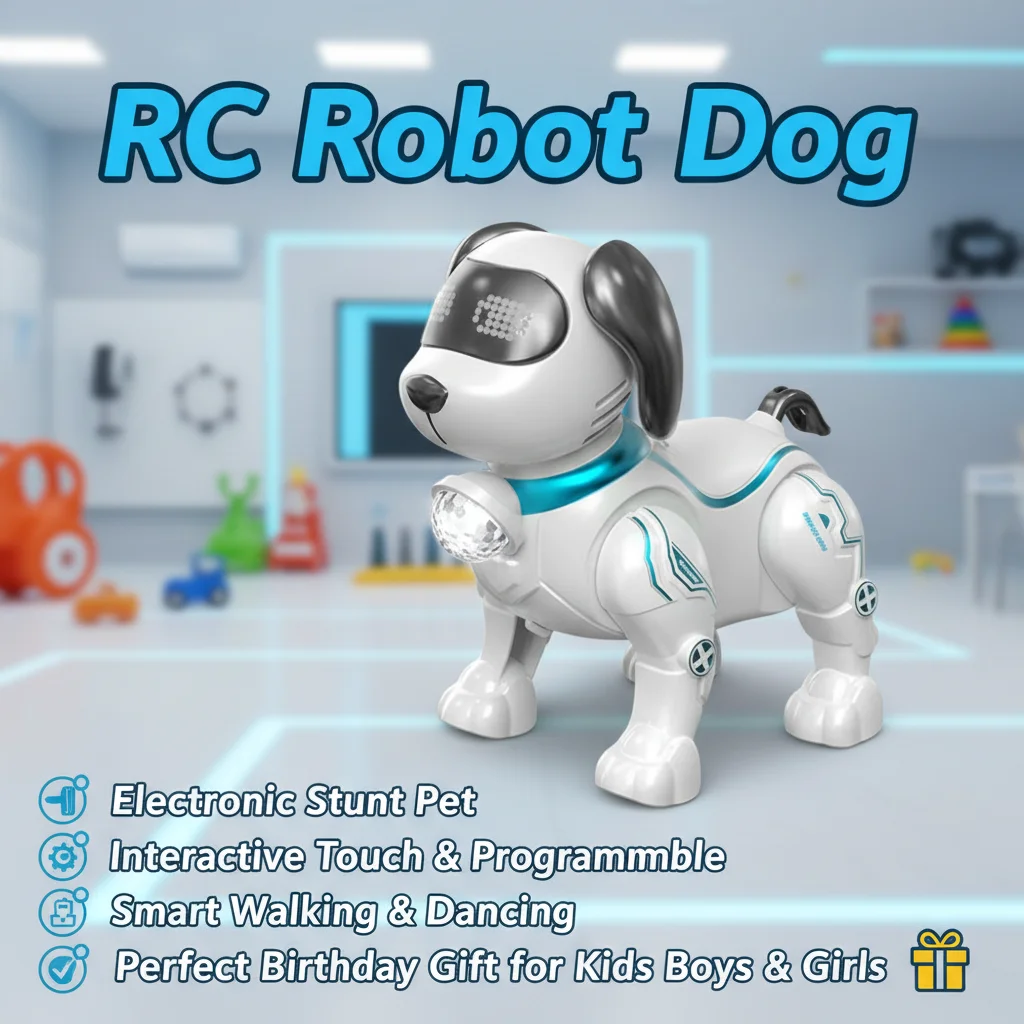 

Programmable Smart RC Robot Dog - Electronic Interactive Stunt Pet, Voice/Touch Control, Dancing & Walking Toy Gift for Kids