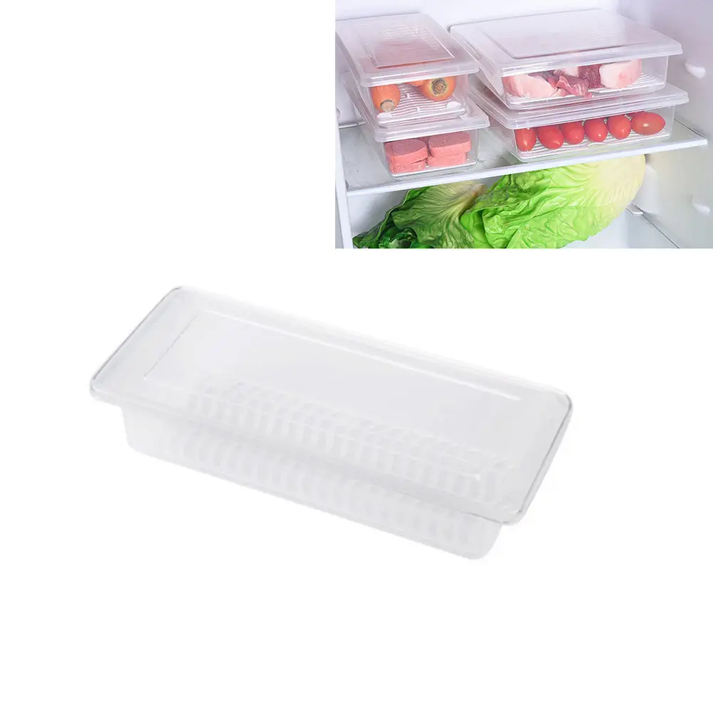 Refrigerator Storage Box Rectangular Size S Food Preservation Box Stackable Fruit Vegetable Meat Crisper Waterproof Dustproof