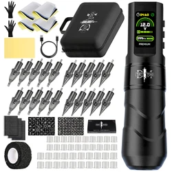 Tattoo Machine Kit New Wireless Tattoo Pen Kit 4.0MM Stroke 1500mAh High-Capacity Battery Tattoo Gun Kit For Permanent Makeup
