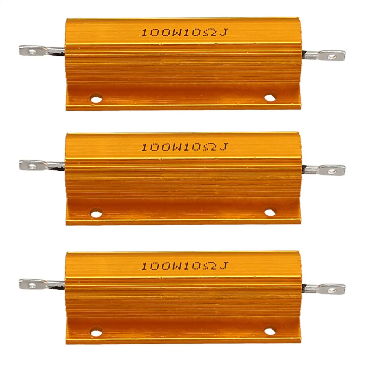 HITL 3X Gold Aluminum Clad Power Resistor Resistance 100W, 10 Ohm 10R