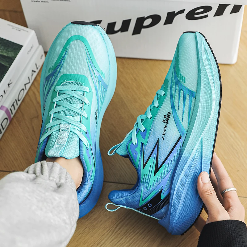 Professional Sprint Carbon Plate Running Shoes, Streamlined Jacquard Mesh Upper for Maximum Airflow, Energy‑Boosting Popcorn ETP
