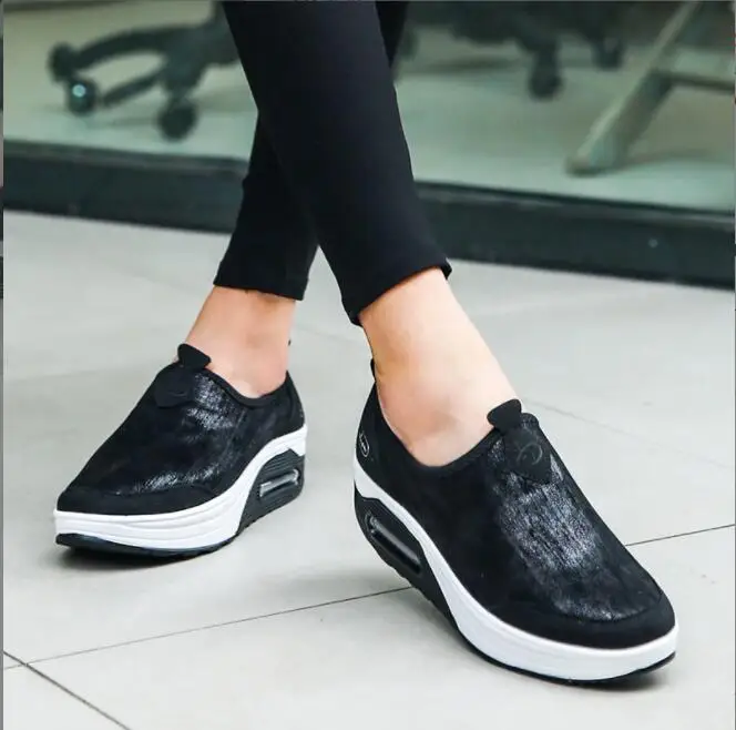 New Women Platform Shoes Spring Summer Flats Women Loafers Slip On Woman women\'s thick wedge shoes Casual Ladies Shoes Large siz