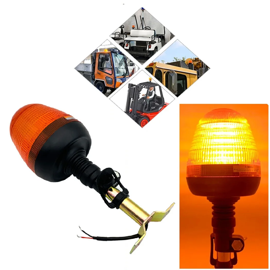 60LED Car Rotating Flashing Amber Beacon Flexible Mount Strobe Warning Light Emergency Lamp Tractor Truck SUV Boat 3 Light Modes