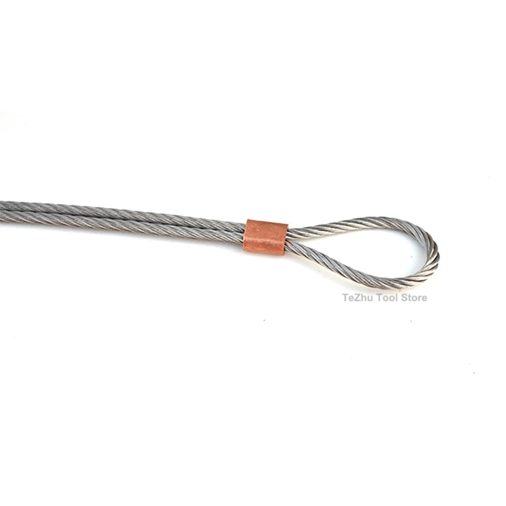 M1-M8 Steel Wire Rope Ferrules Crimping Sleeve,304 Stainless Steel,Copper Ellipse Wire Rope Ferrules Protective Sleeve