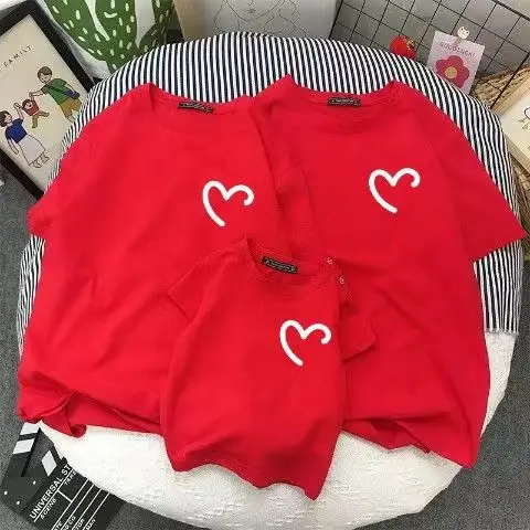 

Summer cotton baby Mom Dad T-shirt top Fashion family matching clothing for boys and women casual children parent-child clothing