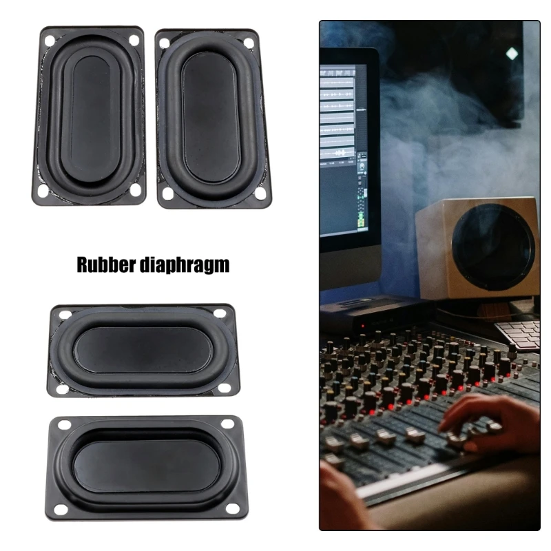 2Pcs Rubber Diaphragm 5090 with Mounting Holes Rectangular Bass Resonance Passive Radiators Speakers Vibration Membrane