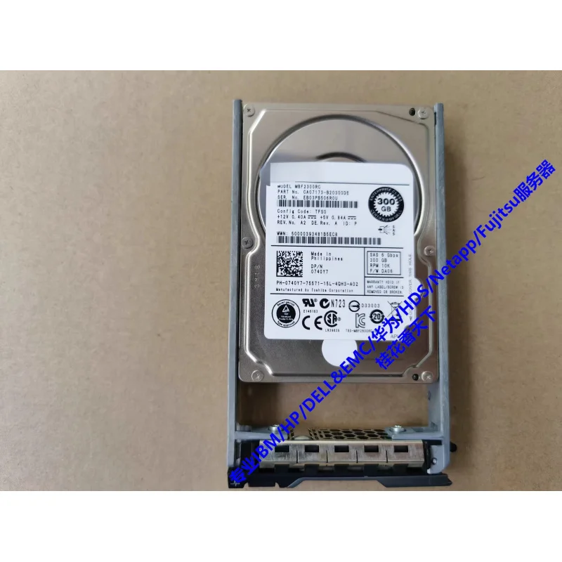 Usado para disco rígido de servidor Dell 0740Y7 300G 10K SAS 2,5 polegadas 0U706K