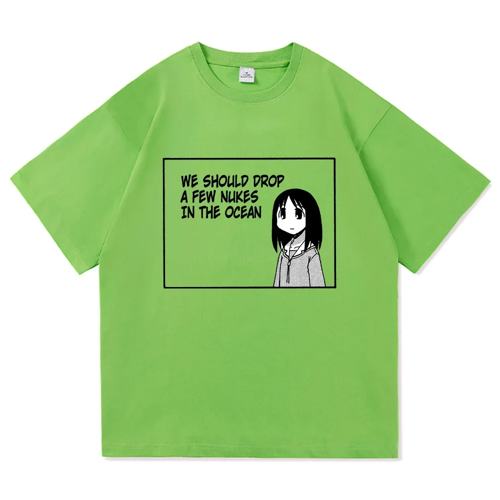 Azumanga Daioh تي شيرت موضة الرجال/النساء Harajuku لطيف أنيمي فتاة إقتباس التي شيرت للجنسين خمر الجمالية اليومية تي شيرت