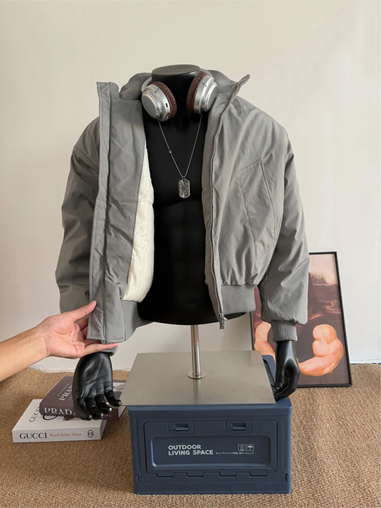 

Легкая мужская зимняя утепленная куртка-пилот из хлопка с воротником-стойкой, американского стиля, на молнии, теплая