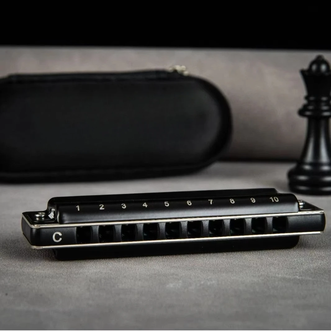Innovative Diatonic Ten-hole Metal Chrome-plated Harmonica C Major Natural & Pure Tone Blues Beginner's Entry-level
