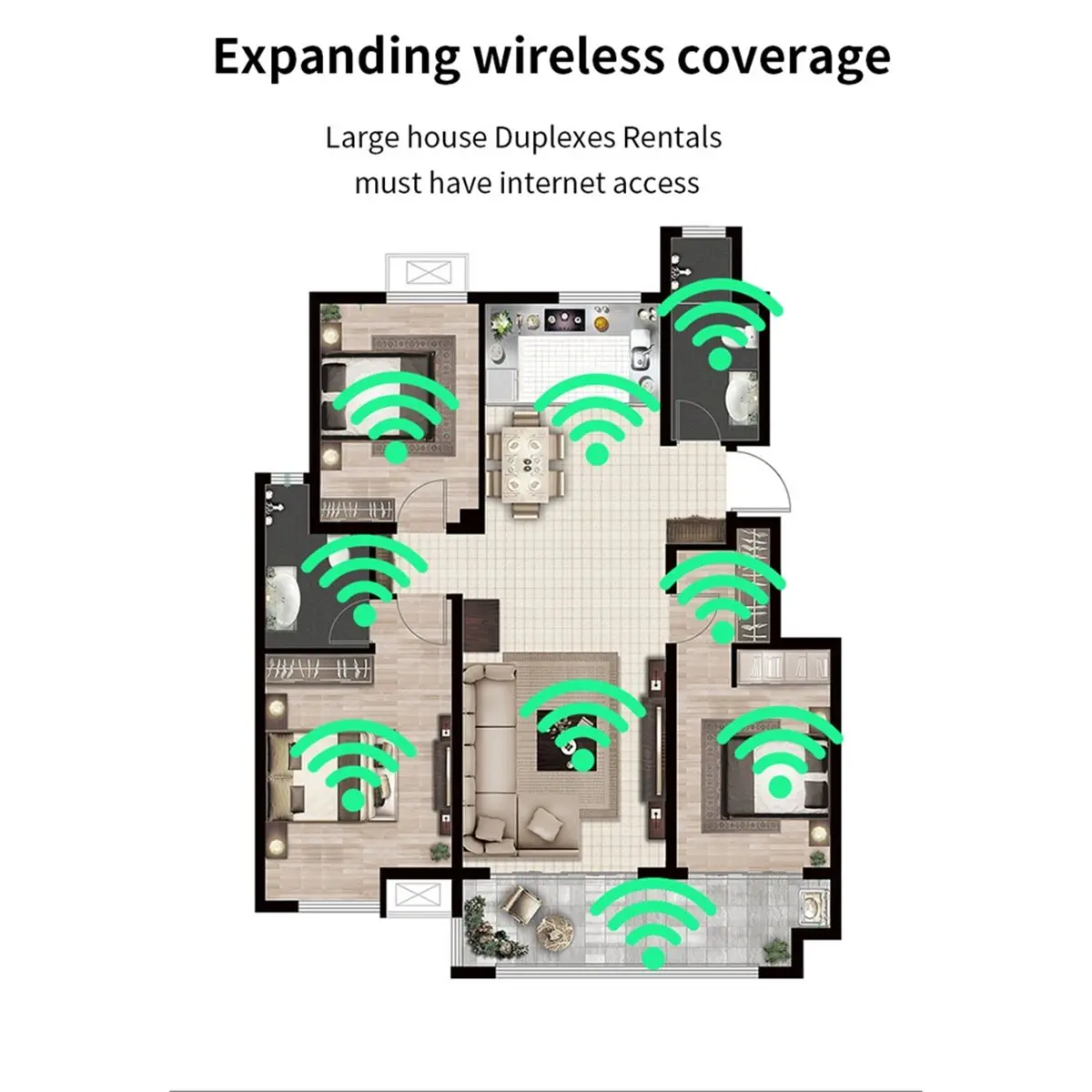 wilwill WiFi Repeater WiFi Extender for Home Covers Up to 5000 Sq.Ft Dual Band Ethernet Port Home Router EU Plug