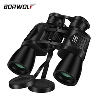BORWOLF 10X50 HD Professional Zoom 26MM Large eyepiece powerful Binoculars Light night vision for hunting telescope
