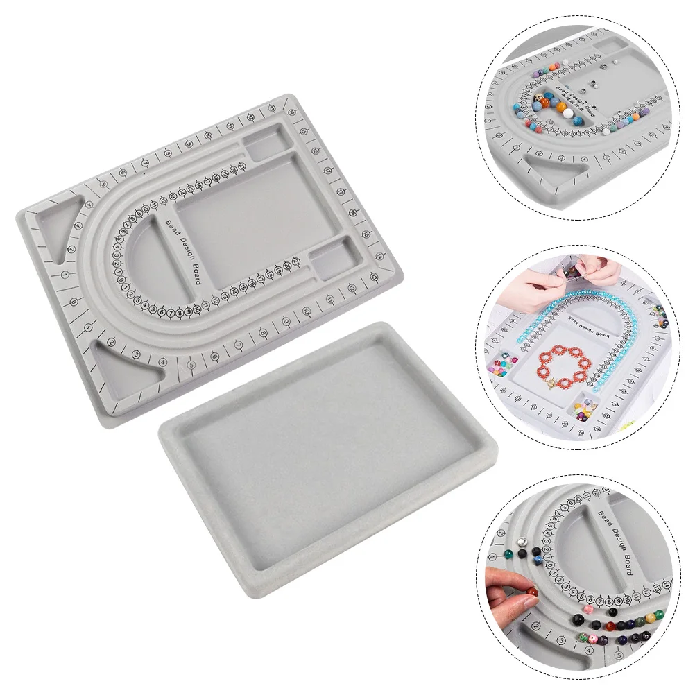 

2pcs Premium Bead Design Trays Jewelry Making Boards Groove Anti-Slip Bracelets Necklaces Sorting Storage Design Bead Jewelry
