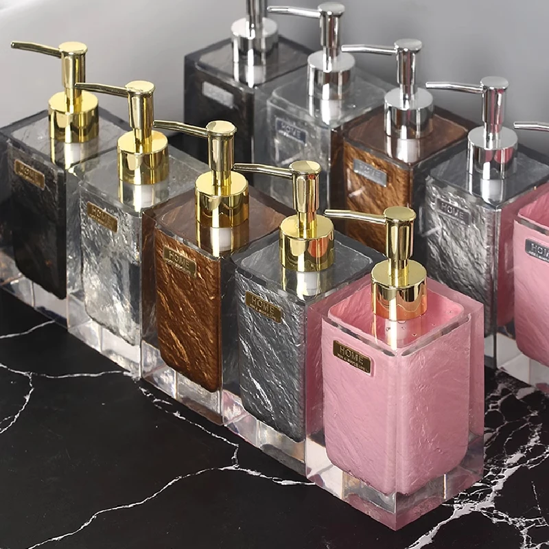 Nordic Transparent Emulsion Bottle Press-type Split Bottle Cosmetic Water Bottle Bathroom Accessories Resin Soap Dispenser
