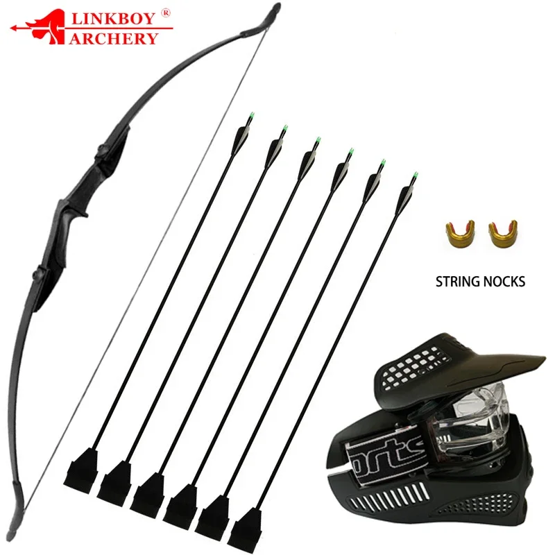 Linkboy Archery 30lbs/40lbs Recurve Bow Cs Outdoor Game Set Hunting Bowcs Tactical Masks Game Outdoor Sports Bow