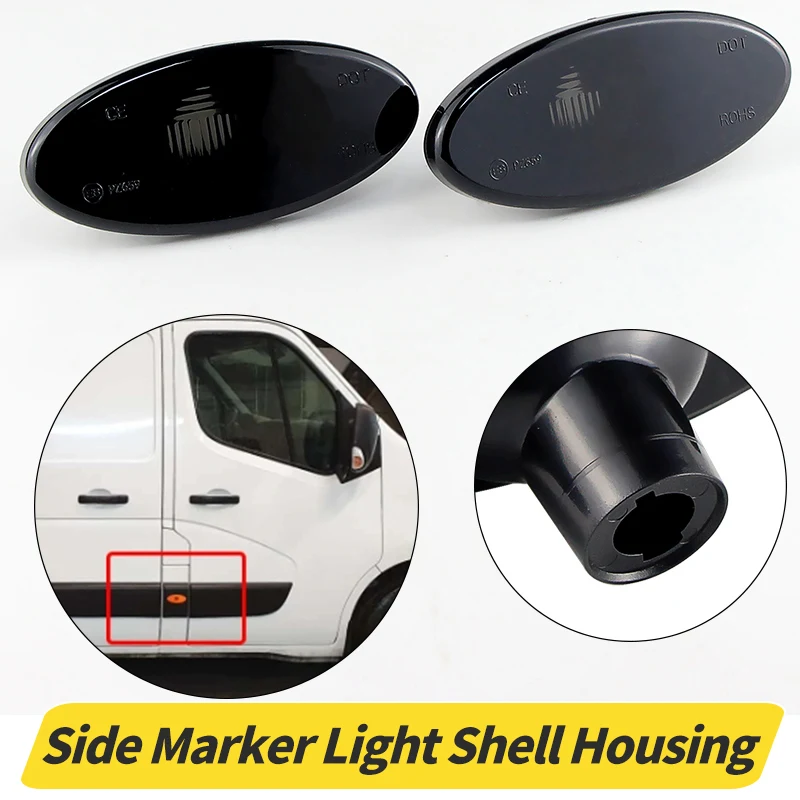 2PCS For Renault Master MK3 Van 2011-2021 Car Turn Signal Side Fender Marker Light Lamp Cover Shell Housing Left&Right For Opel