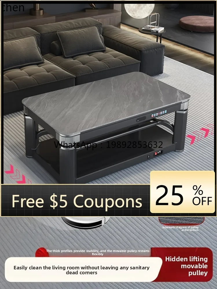 

new heating table, roasting table, coffee table, one-piece household living room lifting electric roasting table