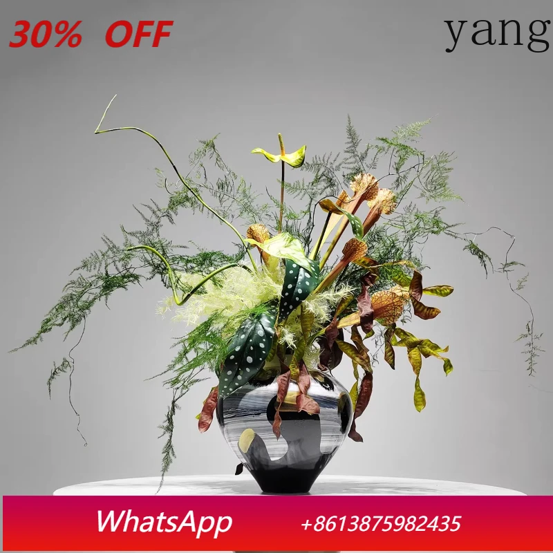 

LTT new Chinese hotel lobby table flower simulation flower art green plant bonsai decoration