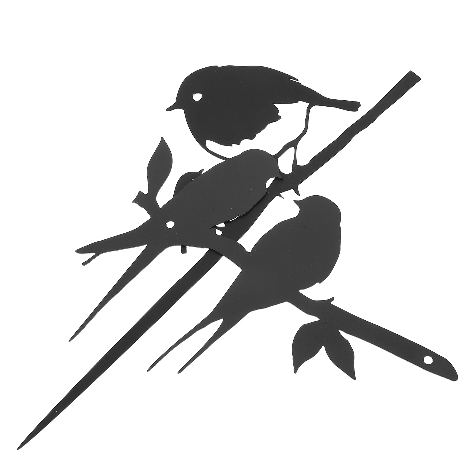 

2 Pcs Metal Bird Tree Stake Decor Simple Black Color Design Fence Art Craft Wall Hanging Love Birds nament
