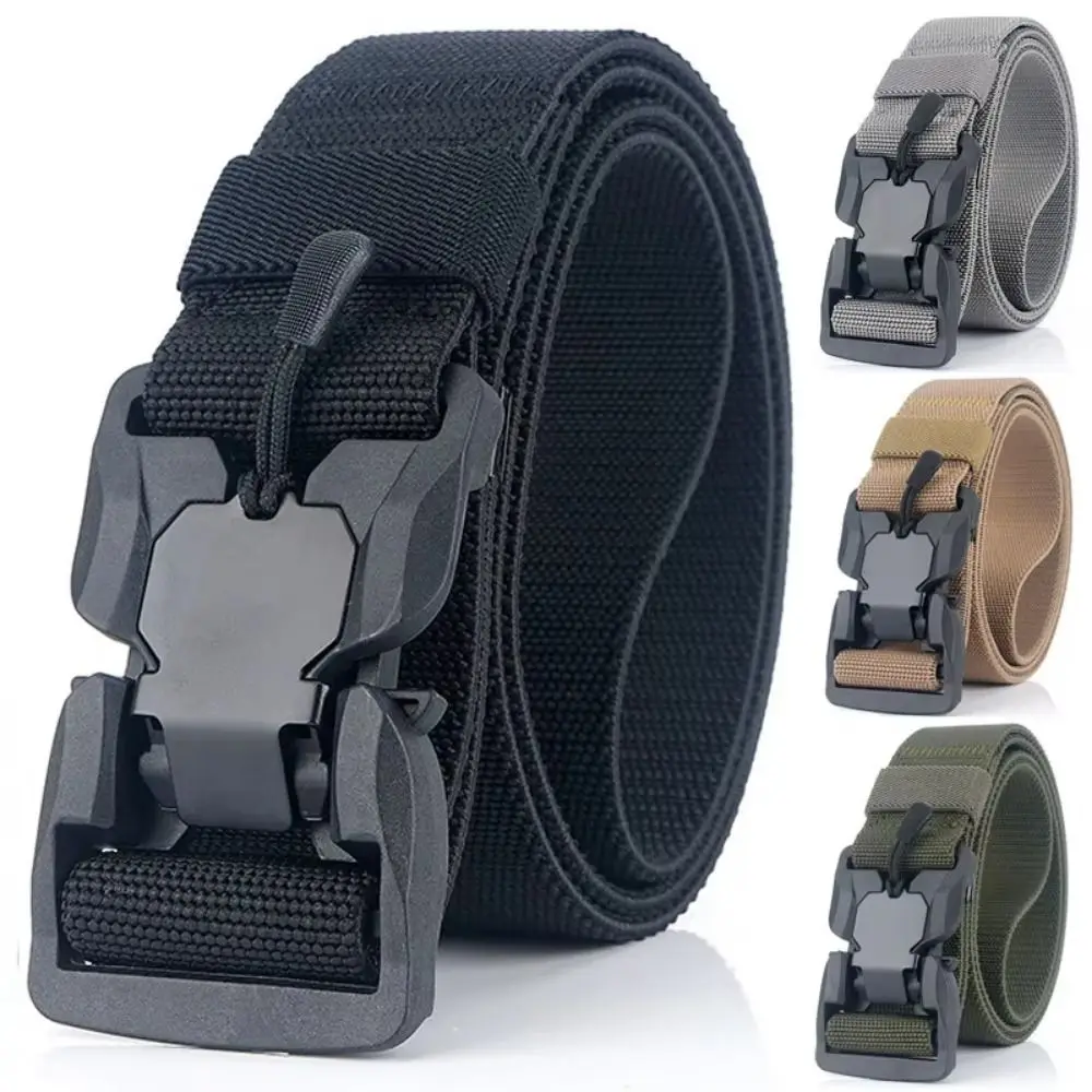 

Casual Alloy Buckle Men's Nylon Belt Elastic All-match Jeans Waistband Korean Style Simple Waist Belts Outdoor