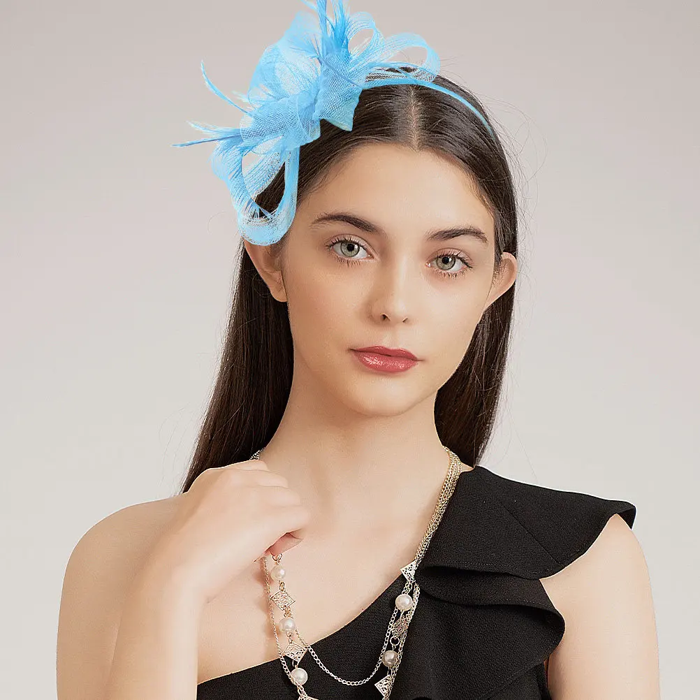 

Hair Clip Veil Fascinator Headband Combination Stylish Hats for Women Formal Occasion Tea Party Fashion Hats