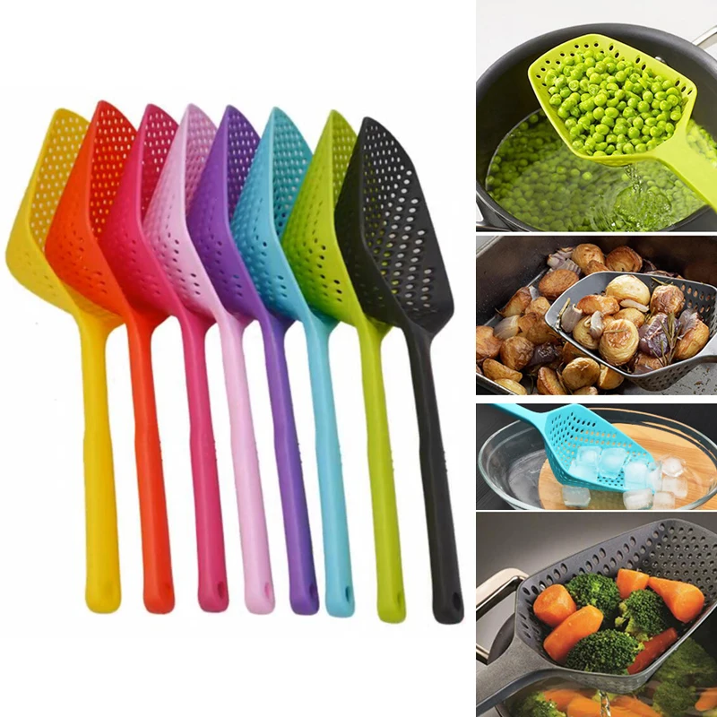 

Creative Cooking Shovels Food Strainer Scoop Nylon Spoon Drain Gadgets Large Colander Soup Filter Household Kitchen Accessories