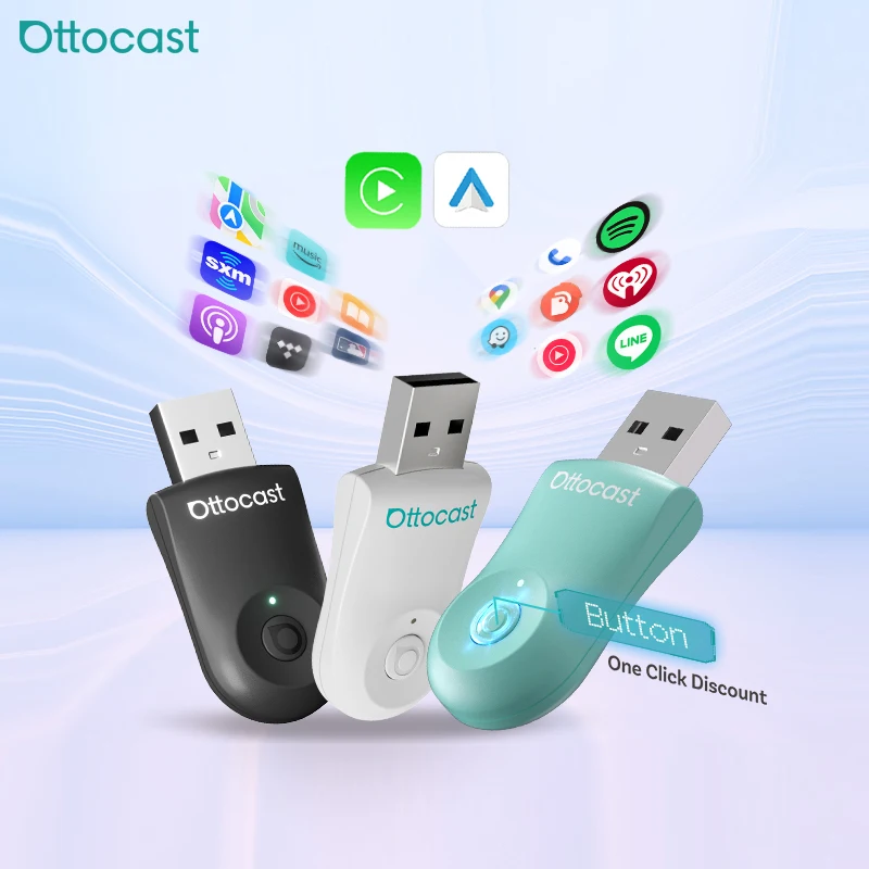 

Ottocast Mini Wireless CarPlay Android Auto Adapter 2 In 1 Plug And Play Car Accessory Ship From America Germany Original New