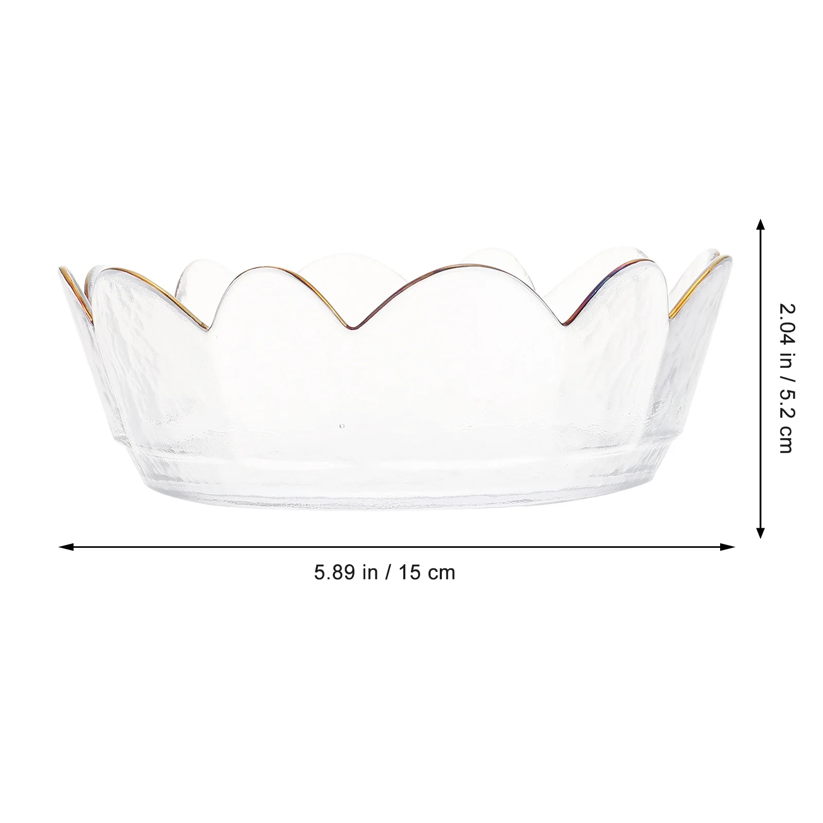 

1Pcs Gold Rim Irregular Edges Glass Bowl Transparent Salad Fruit Dessert Storage Kitchen Bowl Creative Design for Family Party