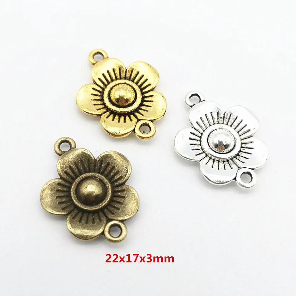 

40pieces (flower) vintage zinc alloy charm metal pendant DIY jewelry discovery making accessories 1184