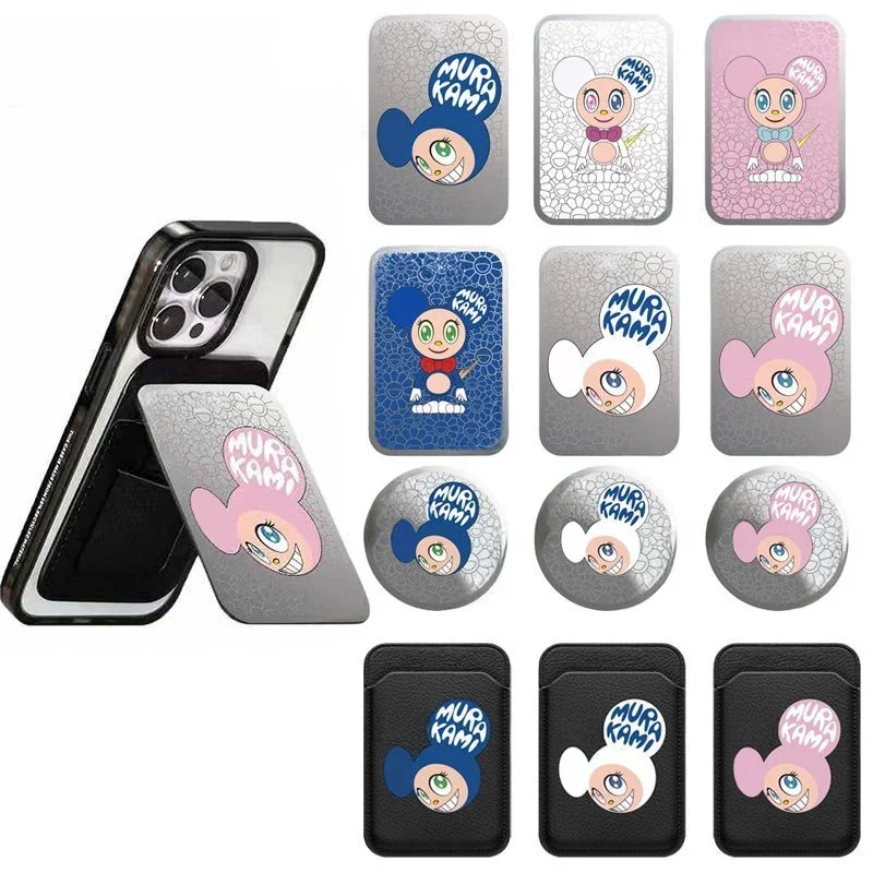 

Cartoon Mouse Magnetic Folding Black Phone Stand for IPhone 12 13 14 15 16 Pro Max Holder Mount Support for S25 Ultra