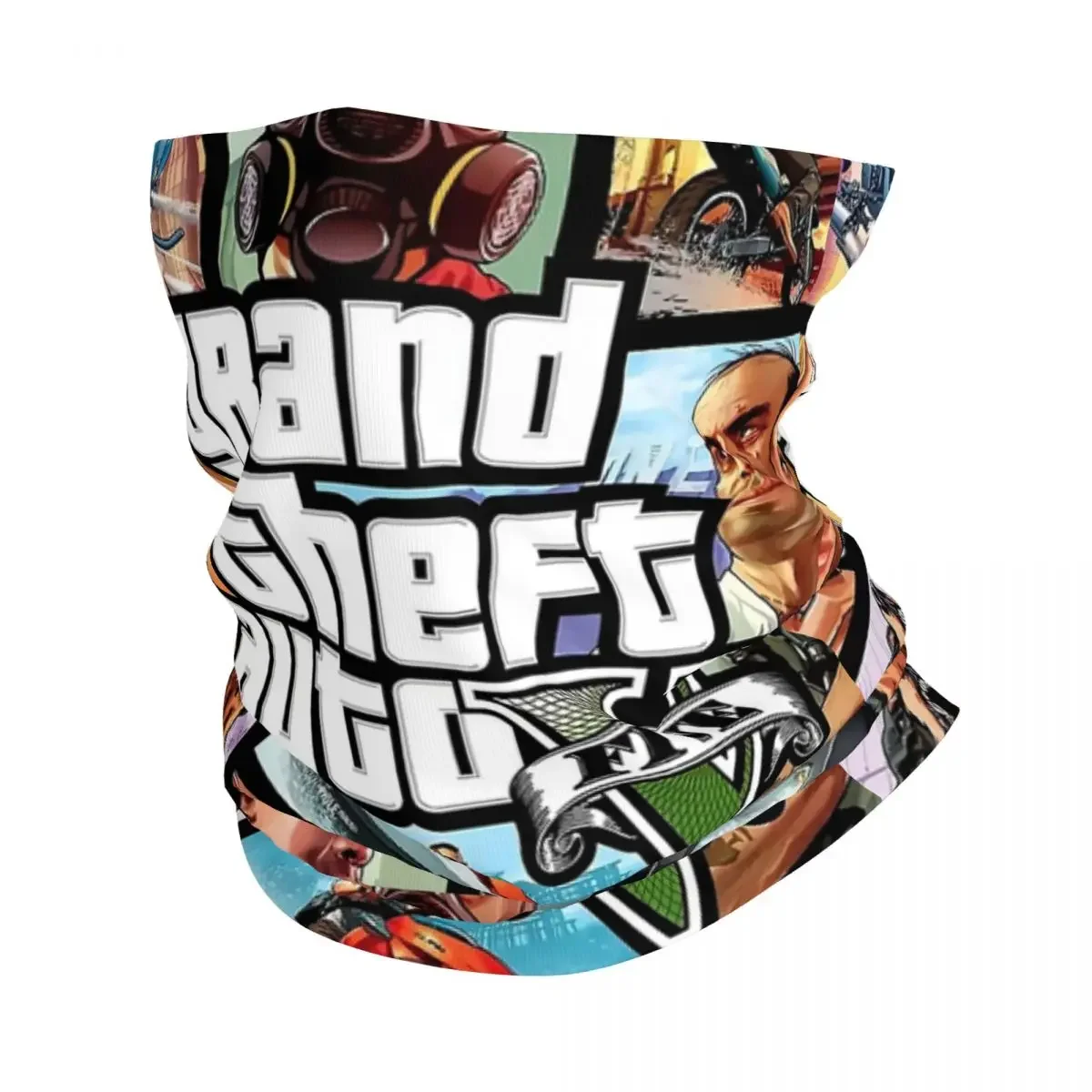 Grand Theft Auto Bandana Neck Gaiter for Hiking Running Men Women Wrap Scarf Action Adventure Game Headband Warmer