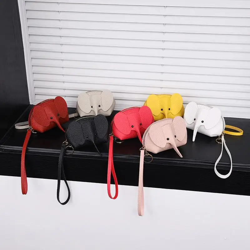 1Pcs Creative Lipstick Zipper Card Bag Cute Small Elephant Wallet Cosplay Anime Purse Elephant Japanese Bag Backpack Pendant