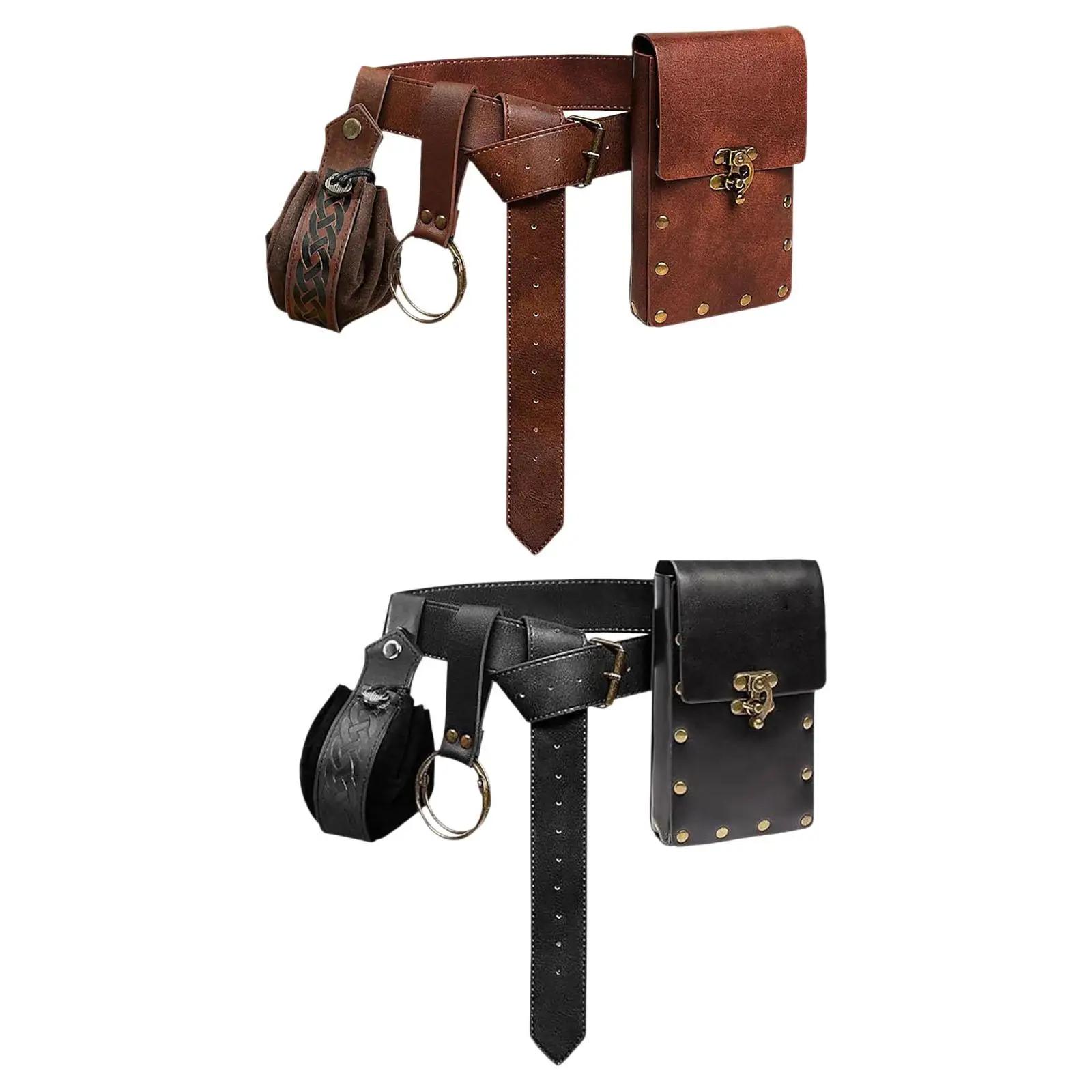 Casual Fanny Pack Phone Holder Steampunk Medieval Belt Bag Belt Pouch Waist Bag for Travel Festival Men Hiking Renaissance