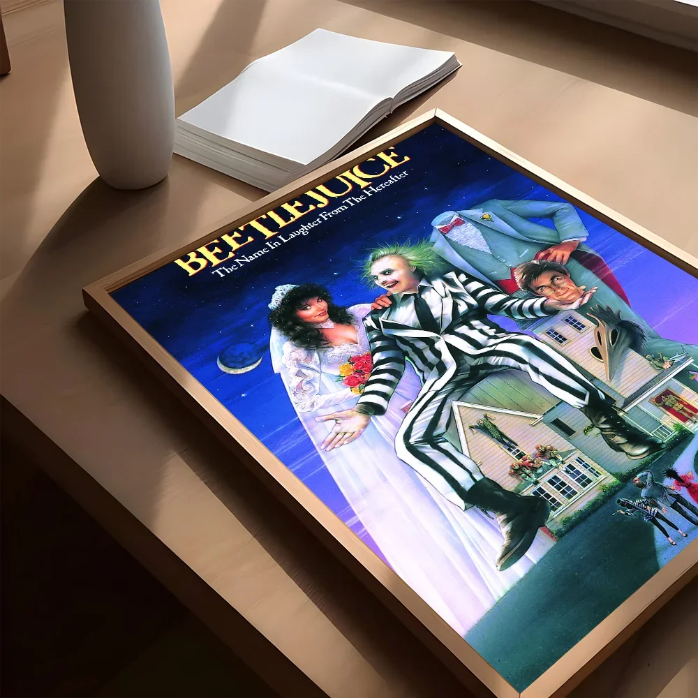 1PC Vintage Beetlejuice 2 Movie Poster Movie Sticky Posters Retro Kraft Paper Sticker Room Bar Cafe Aesthetic Art Wall Painting