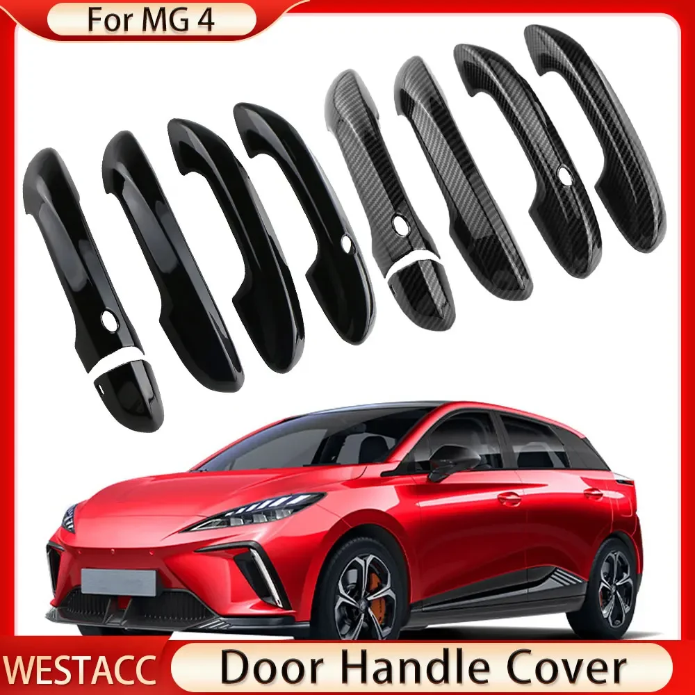 

For MG 4 MG4 EV Mulan 2022 2023 2024 Door Handles Cover Trim Door Handle Sticker Decoration Cover Interior Accessories