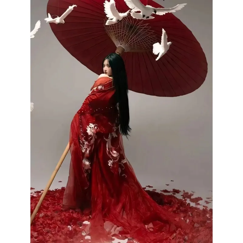 

Chinese Hanfu Nine-Tailed Fox Hanfu For Women Adult Fairy-like Mythical Series Tang Dynasty Heavy Embroidery Large Sleeves